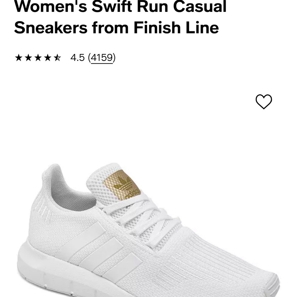 Women’s White Adidas Swift Run Sneakers